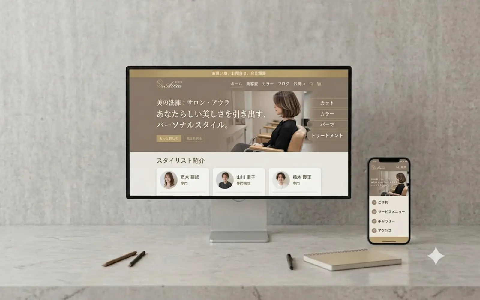 美容室のホームページ